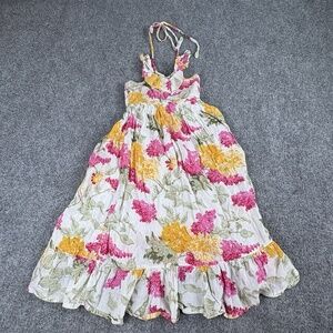 Yo Baby Dress Girls 4 Floral Maxi Halter Ruffle Hem Cottagecore Fairy Boho Beach
